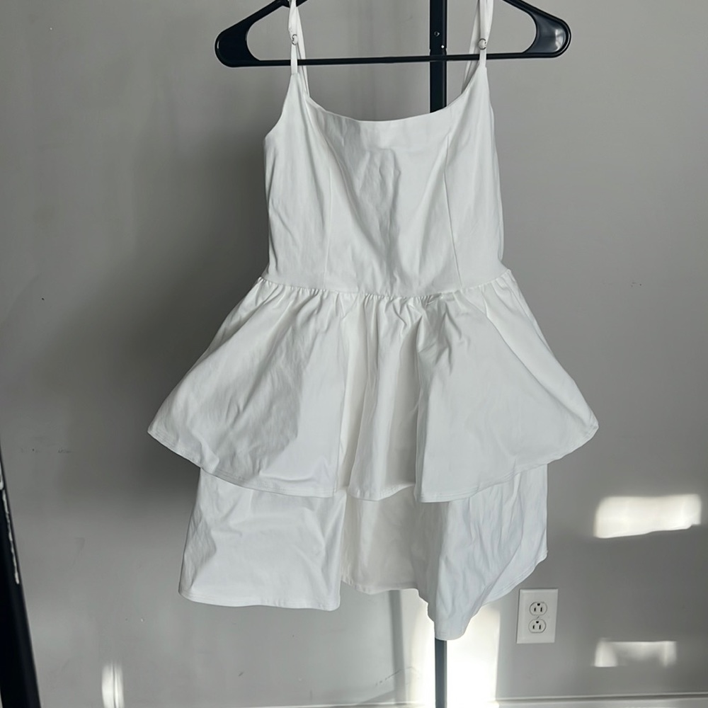 NWOT White peplum dress